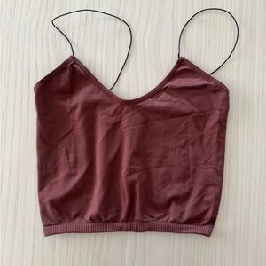 Free people brown skinny strap brami crop top (XS/S)